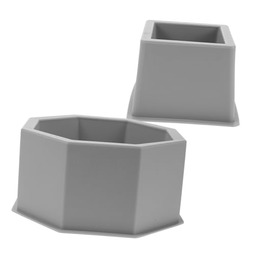 Toyvian 2 Stück Form für Blumentöpfe Blumentopf Silikonform Blumentopfform Blumenvasenform aus Betonhandwerksform Hexagon Pflanzerform Tontopfform Kieselgel Hellgrau von Toyvian