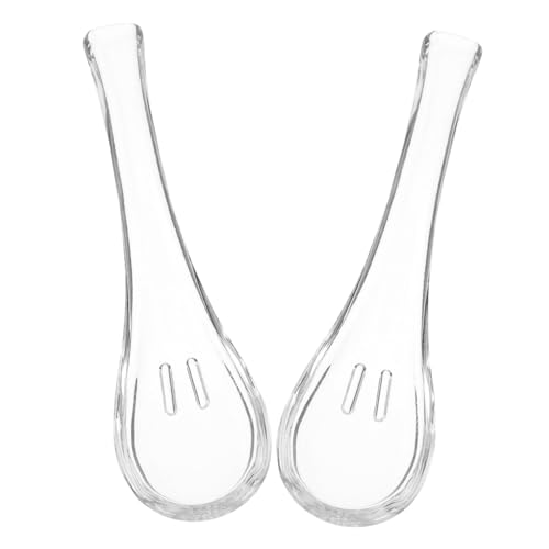 Toyvian 2 Stück Glaslöffel Transparent Küchenlöffel Elegant Poliert Vielseitig Einsetzbar für Suppe Dessert Restaurant und Zuhause Geeignet von Toyvian
