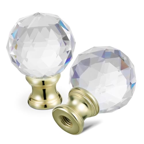 Toyvian 2 Stück Goldene Lampenaufsätze Schraubkappen für Tischlampen Kompatibel mit Lampenharpen Dekorative Kristall Finials für Stilvolle Stehlampen und Schreibtischlampen von Toyvian