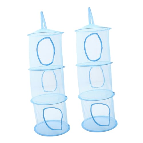 Toyvian 2 Stück Hängematte aufbewahrungsbox Toy Organizer Aufhänger Plüsch Lagerung Stofftier-Organizer Stofftierkäfig Polyestergewebe + Stahldraht Sky-Blue von Toyvian