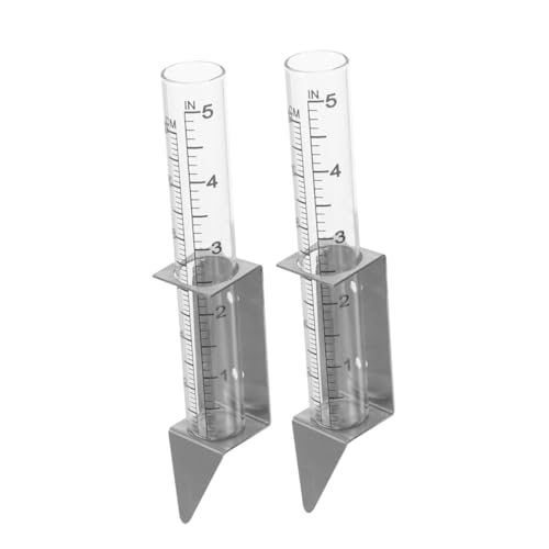 Toyvian 2 Stück Halterung Für Regenmesser Garten-regenmesser Im Freien Gartenthermometer Gras-regenmesser Kapazität Regenmesser Im Freien Sprinkler Regenmesser Glas Transparent von Toyvian