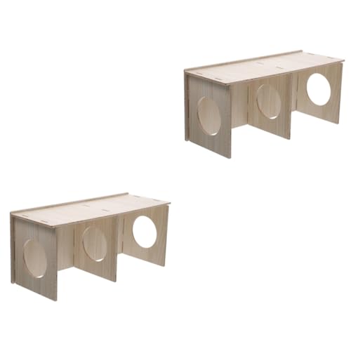 Toyvian 2 Stück Hamsterhaus aus Hochwertigem Holz mit Durchsichtigem Fenster Robustes Nagerversteck für Meerschweinchen und Kleintiere DIY Bemalbar Haustierzubehör für Ruhe und Spiel von Toyvian