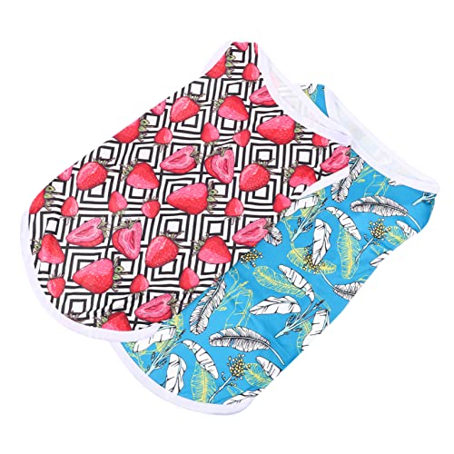 Toyvian 2 Stück Hundeweste Hemden große hundekleidung Sommerkleidung für Haustiere Hundebekleidung für kleine Hunde Hundehemd Kleines Hundemand Haustierhundkleidung flach gestrickter Stoff von Toyvian
