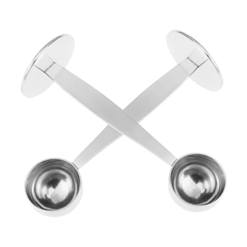 Toyvian 2 Stück Kaffeelöffel Metall Messlöffel Messlöffel Für Kaffee Kaffee Dosierlöffel Tee Und Kaffee Messwerkzeug Kaffee Messlöffel Teelöffel Löffel Silber Edelstahl von Toyvian