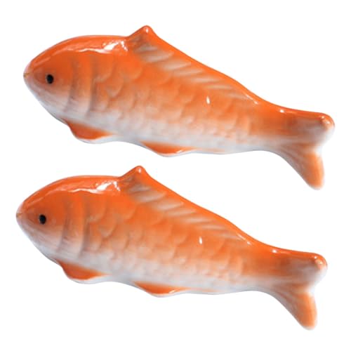 Toyvian 2 Stück Keramik Fischfigur Schwimmend Aquarium Deko Realistisch Leicht Fischteich Ornament Robust Langlebig für Unterwasser Landschaft Teich Schwimmfische von Toyvian