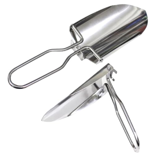 Toyvian 2 Stück Klappbare Mini Camping Schaufel aus Edelstahl Tragbar und Leicht Multifunktionale Outdoor Garten Notfallspaten für Wandern Angeln Gartenarbeit und Survival Ausrüstung von Toyvian