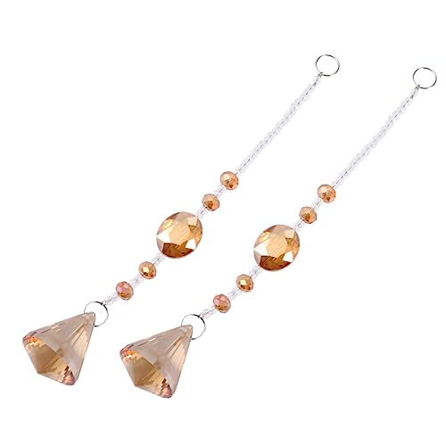 Toyvian 2 Stück Kristall-Beleuchtungsanhänger Fenster Regenbogen Dekoration Sonnenfänger Kristalle drinnen kronleuchter deckenleuchten Kristalle hängen Prisma -Ornamente Kristallanhänger von Toyvian