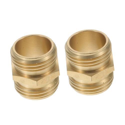 Toyvian 2 Stück Messing Gartenschlauchverbinder Doppelt Männlicher Schlauchadapter für Wasseranschluss Einsetzbar für Garten Haushalt und Industrie Robust und Präzise Gefertigt von Toyvian