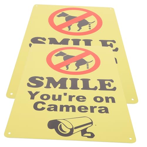 Toyvian 2 Stück Metall Warnschild Hund Verboten Schild Robustes Kamera Warnschild Wetterfestes Garten Dekoschild Langlebige Hundewarnung für Park Design von Toyvian
