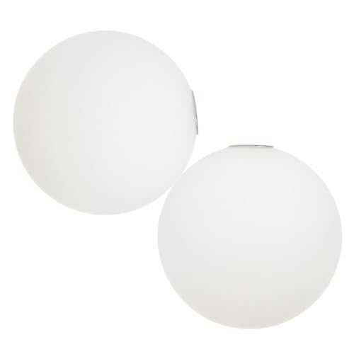 Toyvian 2 Stück Milchglas Kugel Lampenschirme Ø aus Glas Ersatz Lampenschirm für Deckenleuchte Fassung Modernes Design Leicht und Einfach zu Montieren Dekorative Pendelleuchte Abdeckung von Toyvian