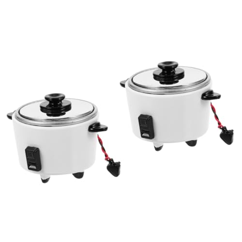 Toyvian 2 Stück Mini Reiskocher Kleine Puppen Küchendekoration Armaturenbrett Kocher Elektrisch Mini Spiel So Tun Als Ob Reiskocher Spielzeughaus Ornament Miniatur von Toyvian