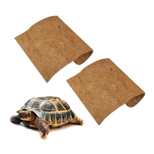 Toyvian 2 Stück Natürliche Kokosfaser Reptilienmatte Atmungsaktiv Parasitisch Terrarium Teppich für Schildkröten und Reptilien Haustierbettwäsche Braune Kokosmatte von Toyvian
