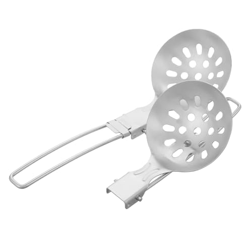 Toyvian 2 Stück Outdoor Geschirr Filterlöffel Bratsieb Mit Griff Camp Küche Kochutensilien Besteck Metall Suppenutensilien Serviersieb Löffel Schlitzlöffel Pasta Edelstahl Silber von Toyvian