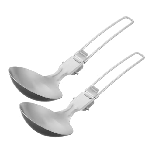 Toyvian 2 Stück Outdoor Geschirr Küchenlöffel Kochlöffel Servierlöffel Aus Metall Schöpfkelle Für Heiße Töpfe Große Servierlöffel Faltbare Schaufel Utensilien Für Heiße Töpfe von Toyvian