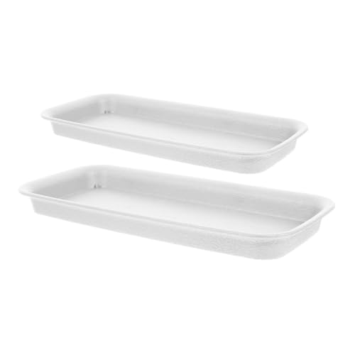 Toyvian 2 Stück Resin Pflanzenschalen Rechteckige Untersetzer für Blumentöpfe Wasserauffangende Pflanzkübel Tray Leicht zu Reinigen Stabile Unterstützung für Innen Außenbereich von Toyvian