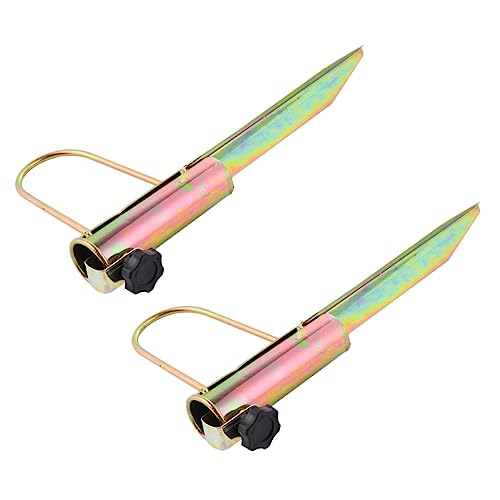 Toyvian 2 Stück Schirmständer Schirmfahnenmast Regenschirm-ankerpflock Sandanker Erdspieß Basis Sonnenschutz Unterstützung Schirmankerständer Eisen Golden von Toyvian