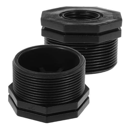 Toyvian 2 Stück Schottverschraubung Teiliges Gewinde Durchführungsadapter Langlebig für Regenfass Wasserbehälter Gartenteich Aquarium Schnelle Installation von Toyvian