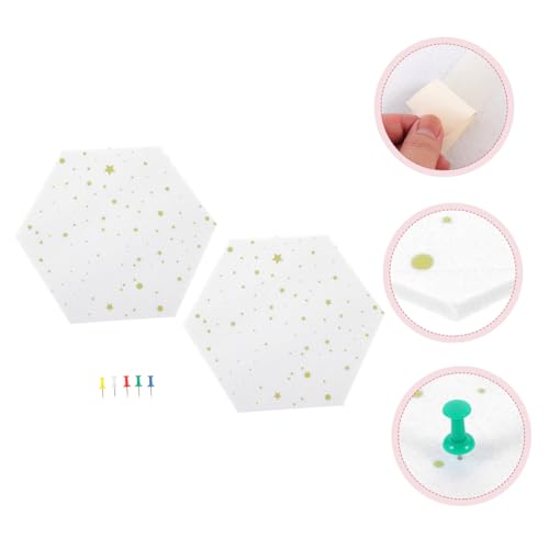 Toyvian 2 Stück Selbstklebende Hexagon Filz wandtafeln Dicke Memo Boards Weiße Wanddeko für DIY Fotowand Wohnzimmer Schlafzimmer von Toyvian