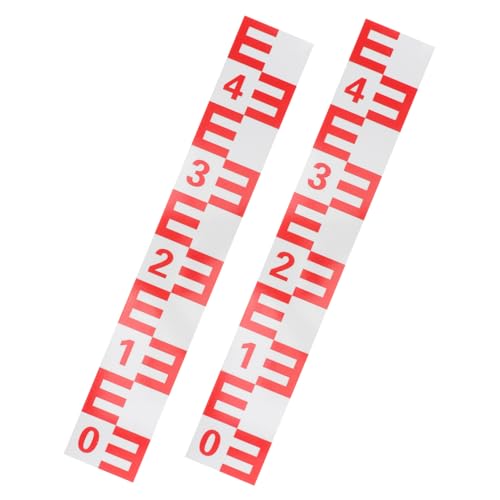 Toyvian 2 Stück Selbstklebende Reflektierende Wasserstandsanzeige aus Korrosionsbeständigem Aluminium für Teiche und Pools Langlebige Hitzebeständige Wasserstandsskala mit Klarer von Toyvian