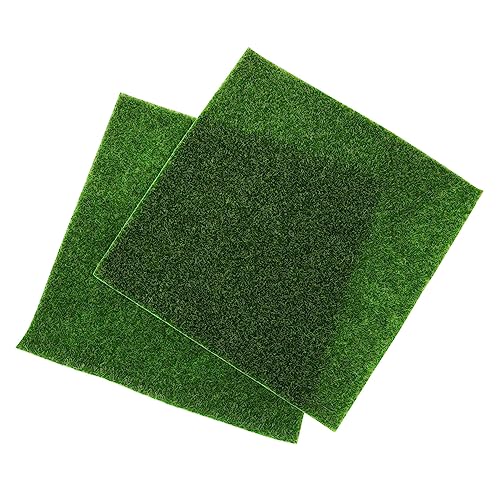 Toyvian 2 Stück Simuliertes Rasenmoss Grasteppich Gras im Freien Kunstrasen für Balkon künstliches gartengras gefälscht lebensechtes Gras Miniaturverzierung Feengras Green von Toyvian