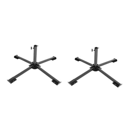 Toyvian 2 Stück Sonnenschirmständer Regenschirm Schirmgewichte Stand Reise Strand Schirmhalter Schirmstützbasis schirmständer Gartenschirmständer Eisen Schwarz von Toyvian