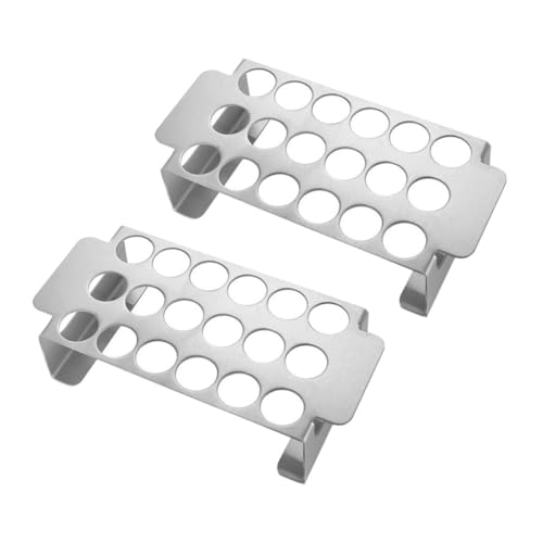 Toyvian 2 Stück Teiliges Edelstahl Grillrost mit Löchern Jalapeno und Hähnchenschenkelhalter für Outdoor BBQ Rostfrei Langlebig Antihaftbeschichtet Geeignet für Gasgrill und Smoker von Toyvian