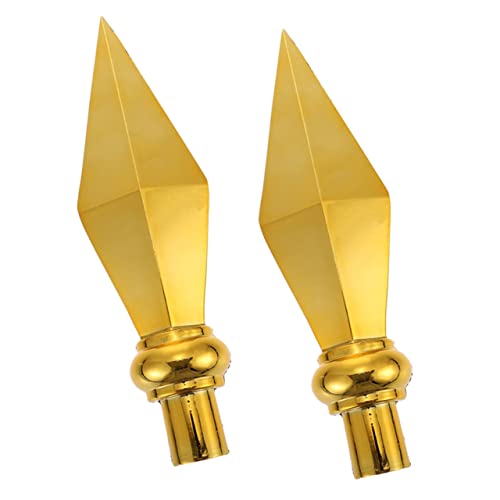 Toyvian 2 Stück Teiliges Goldenes Fahnenmast Topper Aluminium Dekorativer Fahnenkopf für Garten und Veranstaltungsfahnen Leicht Einfach zu Montieren Design für Fahnenstangenersatz von Toyvian