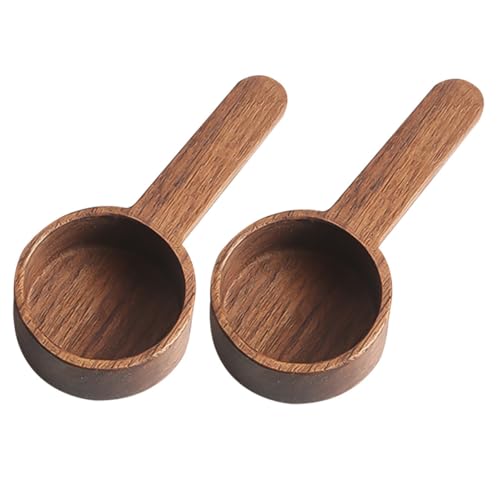 Toyvian 2 Stück Teiliges Holz Fassungsvermögen Kurze Griffe Multifunktional Kompakt für Haushalt Kaffeemesslöffel Tragbar Geeignet für Kaffee Gewürze Tee und Backzutaten von Toyvian