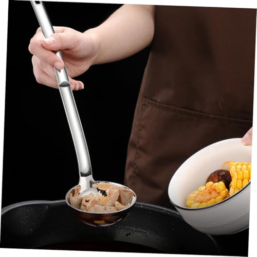 Toyvian 2 Stück Teiliges Hot Pot Löffelset aus Edelstahl Lange Griffe Tiefe Suppenkelle und Gelochter Schöpflöffel Hitzebeständig Rostfrei Multifunktional für Küche und Servieren von Toyvian