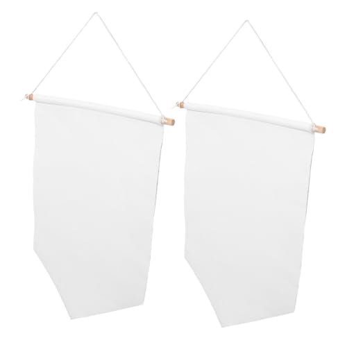 Toyvian 2 Stück Teiliges Leinwand Gartenflaggen Blanko Diy Outdoor Deko Vielseitig Einsetzbar für Garten Feiern und Zeremonien Robuste Wetterfeste Stofffahnen zum Bemalen und Beschriften von Toyvian