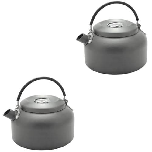 Toyvian 2 Stück Tragbarer Wasserkocher Camping Zubehör Lagerkessel Tragbarer Campingkocher Wasserkocher Im Freien Teekessel Tragbarer Wasserkessel Kessel Zum Campen Aluminiumlegierung Grau von Toyvian