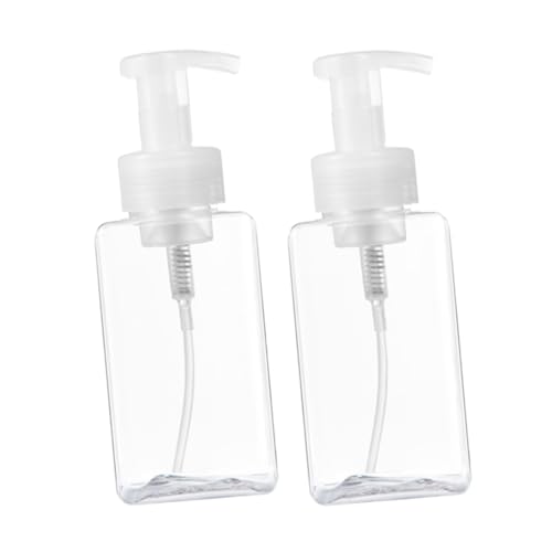 Toyvian 2 Stück Transparente Schaumpumpflaschen Wiederverwendbare Druckpumpe Leichte Nachfüllung Sicherer Spender für Flüssigseife und Kosmetikprodukte für Küche und Bad von Toyvian