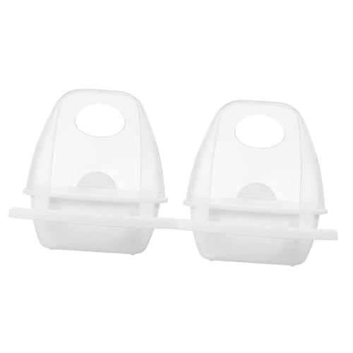 Toyvian 2 Stück Vogel Futterbehälter Transparente Spritzwassergeschützte Futterstation für Käfige für Papageien und Kleine Aufzuhängen und Langlebig aus Robustem von Toyvian