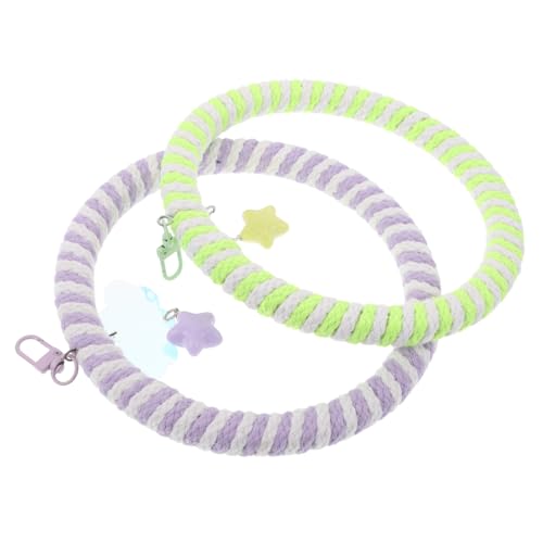 Toyvian 2 Stück Vogelspielzeug Papagei Schaukeln Conure Baumwollseilringe Mit -anhängern Sittichstangen Kauen Für Nymphensittiche Unzertrennliche Wellensittiche von Toyvian