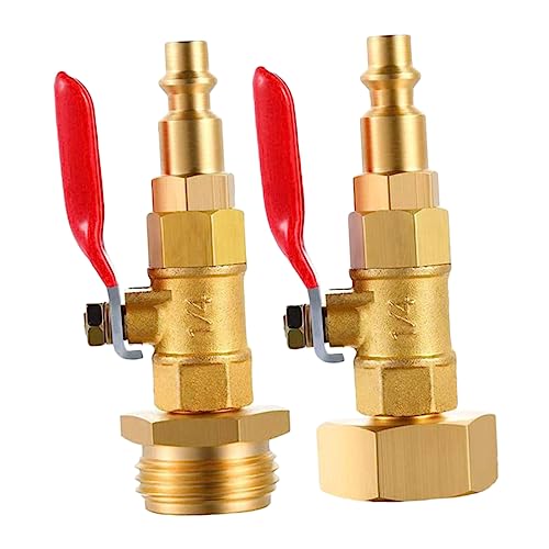 Toyvian 2 Stück Winterize Adapter Kupfer Schlauchkupplung mit Kugelhahn Rostfrei Langlebig für Gartenschläuche Sprinklersysteme Außeninstallation Einfache von Toyvian