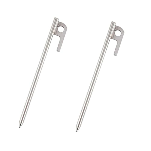 Toyvian 2 Stück Zeltheringe Robust und Rostfrei Wetterfeste Erdnägel mit und Seitlichem Ohr für Sicheres Befestigen von Zelten Pavillons und Gartenstrukturen Beim Camping und Outdoor von Toyvian