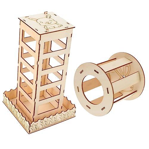 Toyvian 2 Stück hölzerne Feeder Hasen Heuraufe Hasen Heuhalter Hasenfutterstation Futterstation für Hasen Heuhalter für Hasen Stroh Kaninchen Futterspender klein Holzfütterung Lagerregal von Toyvian