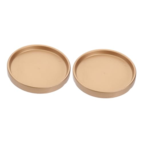 Toyvian 2 Stücke Keramik Blumentopfuntersetzer Goldfarben Pflanzentablett rutschfest Gartenterrasse Balkontisch Geeignet von Toyvian