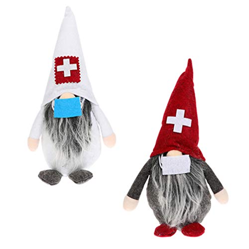 Toyvian Nordisches Dekor 2st Weihnachtsdekorationen Skandinavischer Weihnachtsmann Gnom-Figur Weihnachtsfeier Tischdekoration Für Weihnachten Esstisch Polyester-Material Geschenk von Toyvian