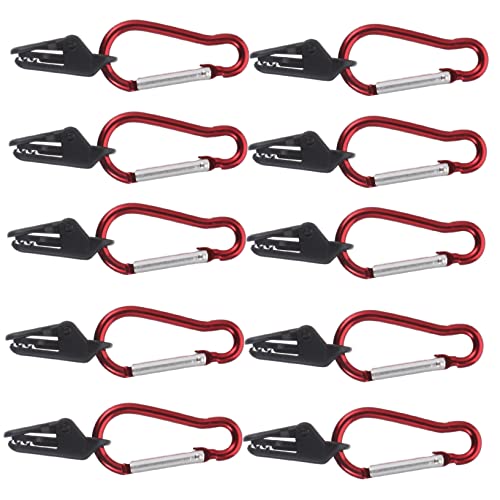 Toyvian 20 Sätze Zeltfixierklammern Zeltclips Festsetzung Plane wasserdichtes Campingzelt Unterstützung zubehör verschlussclips Campingzelt-Clips Winddichte zahnförmige Klemme Plastik rot von Toyvian