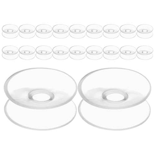 Toyvian 20 Stück Doppelseitige Saugnäpfe Transparente PVC Saughalter Starke Haftung Glas Kunststoff Metall für Spiegel Aquarien Fliesen Tisch Büro und Zuhause von Toyvian