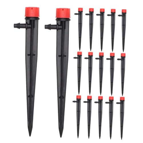 Toyvian 20 Stück Verstellbarer Tropfbewässerung Tropfer mit Auslässen Bewässerungsdüse Bodeneingesteckt Teiliges Effizient Wassersparend für Garten Gewächshaus Blumenbeete Gemüse und von Toyvian