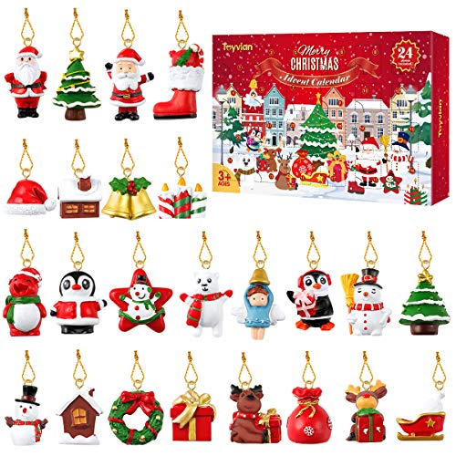 Toyvian 2022 Weihnachts Adventskalender, Weihnachts-Countdown-Kalender Tage hängender Countdown zum Weihnachts-Adventskalender Ornamente für Weihnachtsbaumschmuck von Toyvian