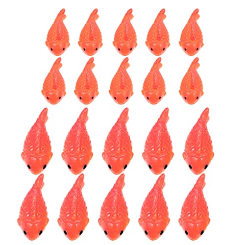 Toyvian 20st Mikro-landschaftsverzierung Miniaturfischfiguren Mikrolandschaftsdekor Terrarium-dekor Lebender Goldfisch Miniatur- Rote Fischfigur Spielzeuge Kunsthandwerk Harz Frosch von Toyvian