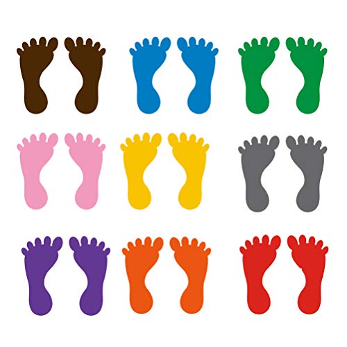 27 Paar Fußabdruck Aufkleber Selbstklebende Boden Aufkleber Aufkleber für Kinderzimmer Boden Treppe Kindergarten (Zufällige Farbe) von Toyvian