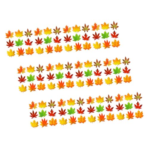 Toyvian 270 Stück Teiliges Herbstdeko mit Künstlichen Ahornblättern Selbstklebende Dekorative Herbstblätter in Farben Langlebige Realistische Dekoration für Pinnwand Wand und Tisch von Toyvian