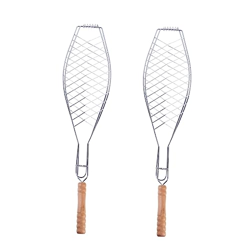 Toyvian 2Stücke Antihaft Mesh Griffzange mit Holzgriff für Gegrillten Fisch BBQ Werkzeug für Camping und Picknick für Fleisch und Gemüse Toyvian 2Stücke Antihaft Mesh Griffzange mit Holzgriff für Gegrillten Fisch BBQ Werkzeug für Camping und Picknick für Fleisch und Gemüse von Toyvian