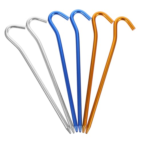 Toyvian 3 Sätze Alu-zeltnägel Zelte Einsätze Zeltheringe Zeltstangen Zeltpflöcke Zufällige Farbe 6 Stücke * 3 von Toyvian