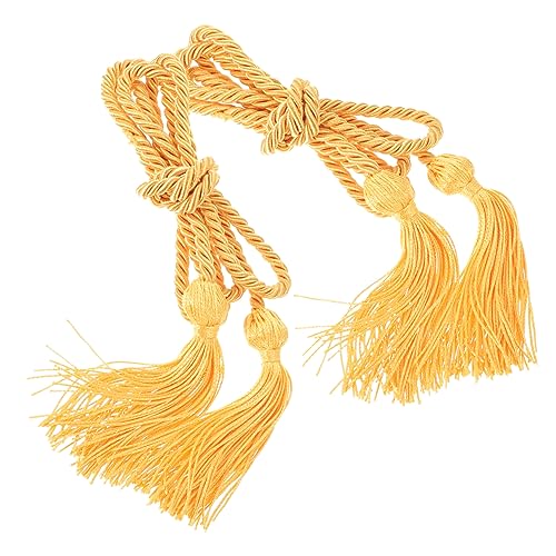 Toyvian 3 Sätze Flaggendekoration Quastenseile Für Party Abschluss-ehrenseil Hall -seilschmuck Quastenschnüre Für Bankettsaal Dekoratives Seil Golden Polyester 2 Stücke * 3 von Toyvian