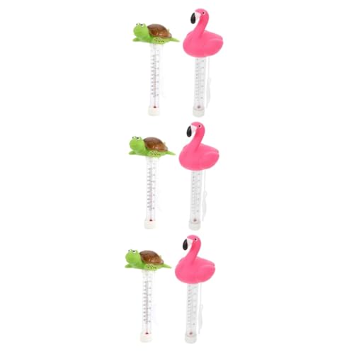 Toyvian 3 Sätze Flamingo -wasserthermometer Badewannen-wasserthermometer Poolthermometer Schwimmendes Poolthermometer, Gut Ablesbar, Groß Badewannentemperaturanzeige Plastik 2 Stück * 3 von Toyvian